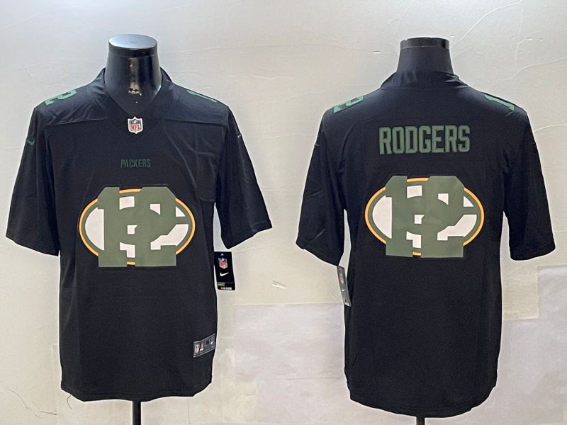Men Green Bay Packers #12 Rodgers Black 2024 Nike Limited NFL Jersey style 0102->new orleans saints->NFL Jersey